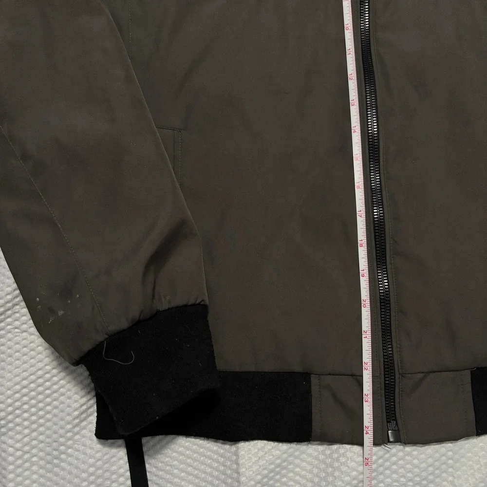 Andrew‎ Marc Mens Bomber Jacket Brown Olive Full Zip Quilted Lined Medium